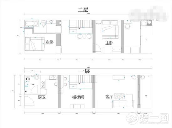 简约日式风格复式婚房装修设计效果图